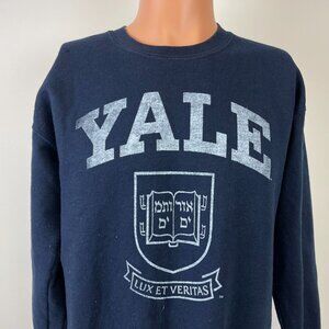 Yale University Shield Crewneck Sweatshirt Mens Size S Blue Ivy League College